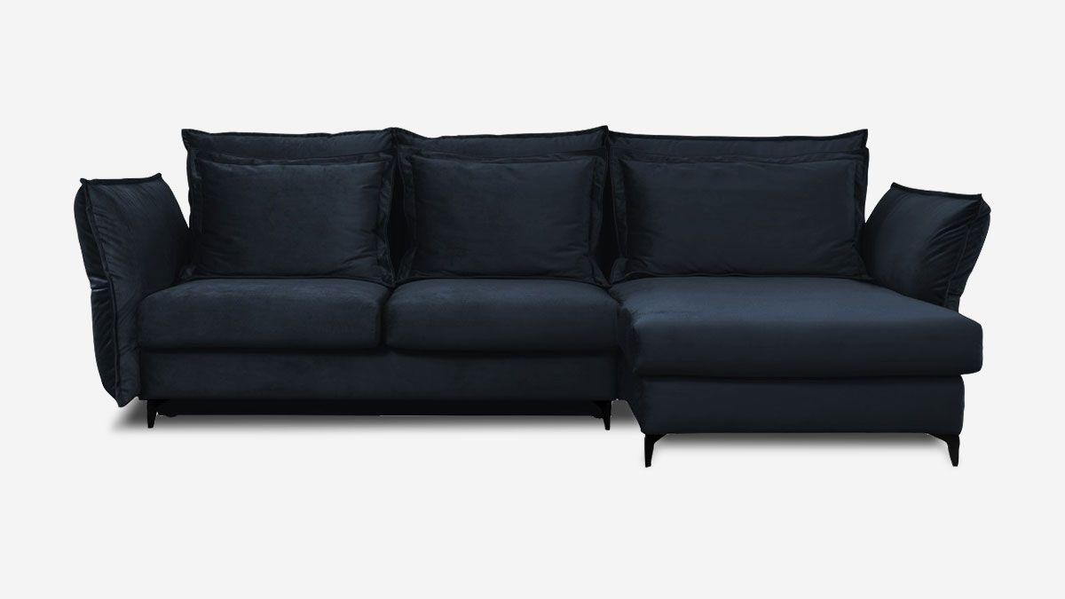 Canapé VERDURO - Velours Premium - Angle - Convertible - 3 places