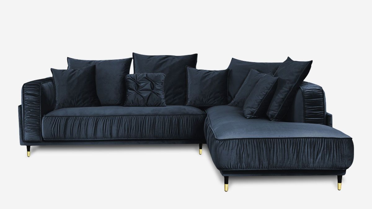 Canapé FIORENZO - Velours Premium - Angle - 3 places