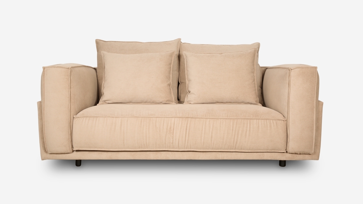 Canapé PORTOFINO - Velours côtelé - Droit - 2 places