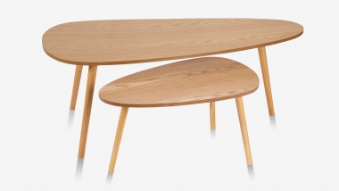 Set 2 table bois frene AMALIA