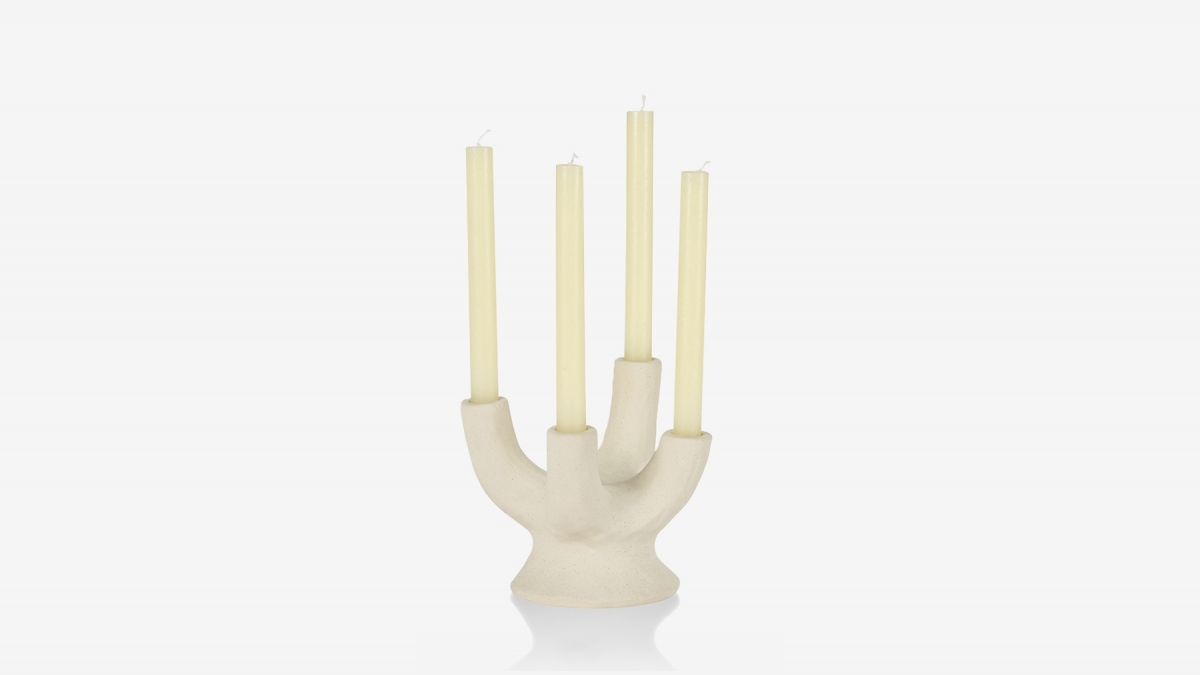 Chandelier ceramique ecru CORALLO - 19x18x16 cm