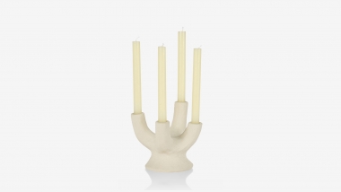 Chandelier ceramique ecru CORALLO - 19x18x16 cm