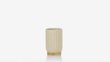 Porte brosse à dents résine beige OCEANO