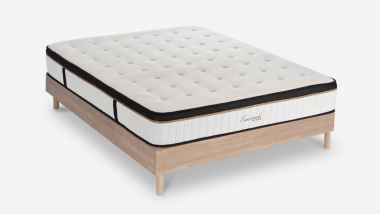 Ensemble | Matelas EMERAUDE - Mémoire de Forme | Sommier KIT BOIS