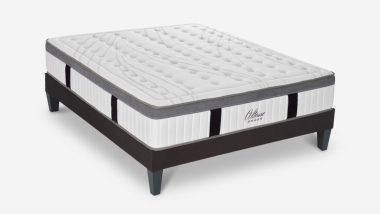 Ensemble | Matelas ALTESSE - Mémoire de Forme | Sommier KIT TISSU - Gris anthracite