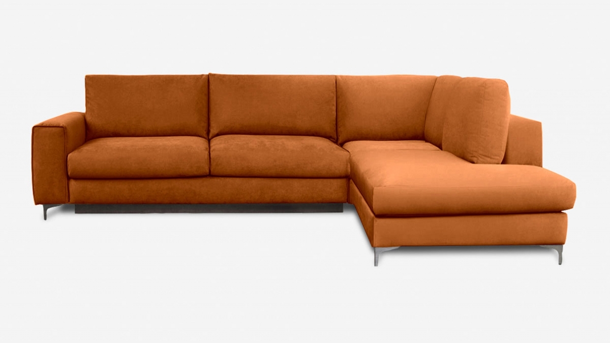 Canapé FIESOLE - Velours - Angle - Convertible - 4 places