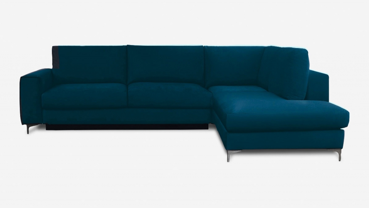 Canapé FIESOLE - Velours Premium - Angle - Convertible - 4 places