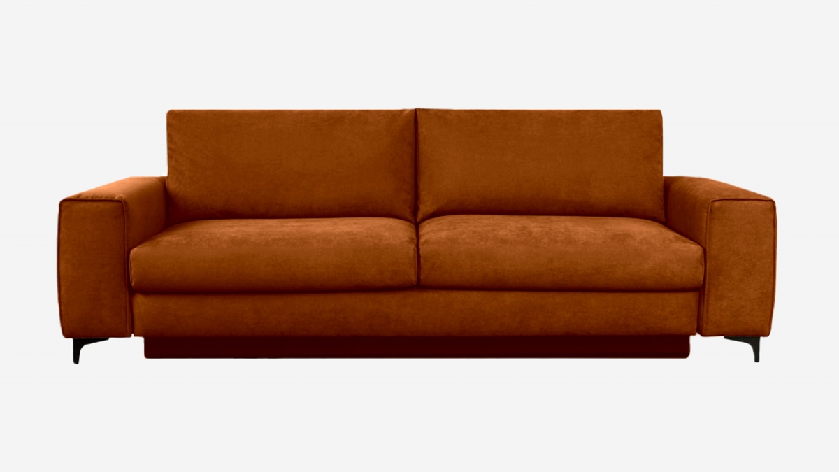 Canapé FIESOLE - Velours - Droit - Convertible - 3 places