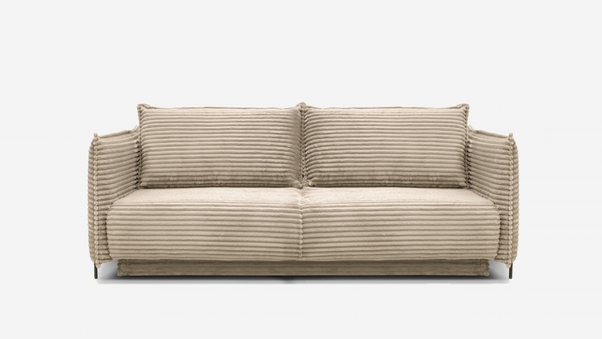 Canapé SORRENTO - Velours côtelé - Droit - Convertible - 3 places