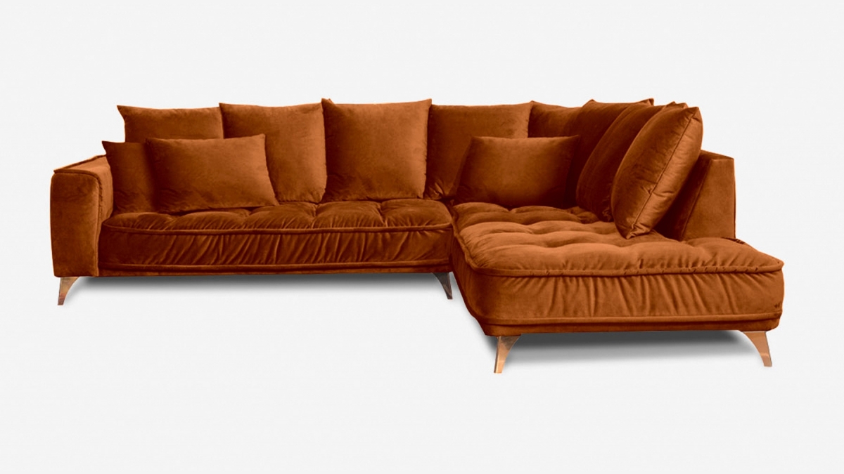 Canapé ALTAMO - Velours - Angle - 4 places