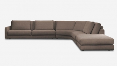 Canapé VENEZIA - Tissu - Angle arrondi - 6 places